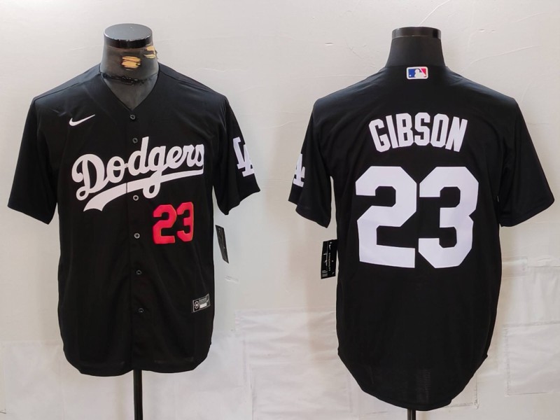 Men's Los Angeles Dodgers Kirk Gibson #23 Black Limited Jersey